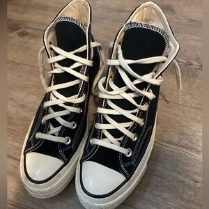 High top black converse all star canvas